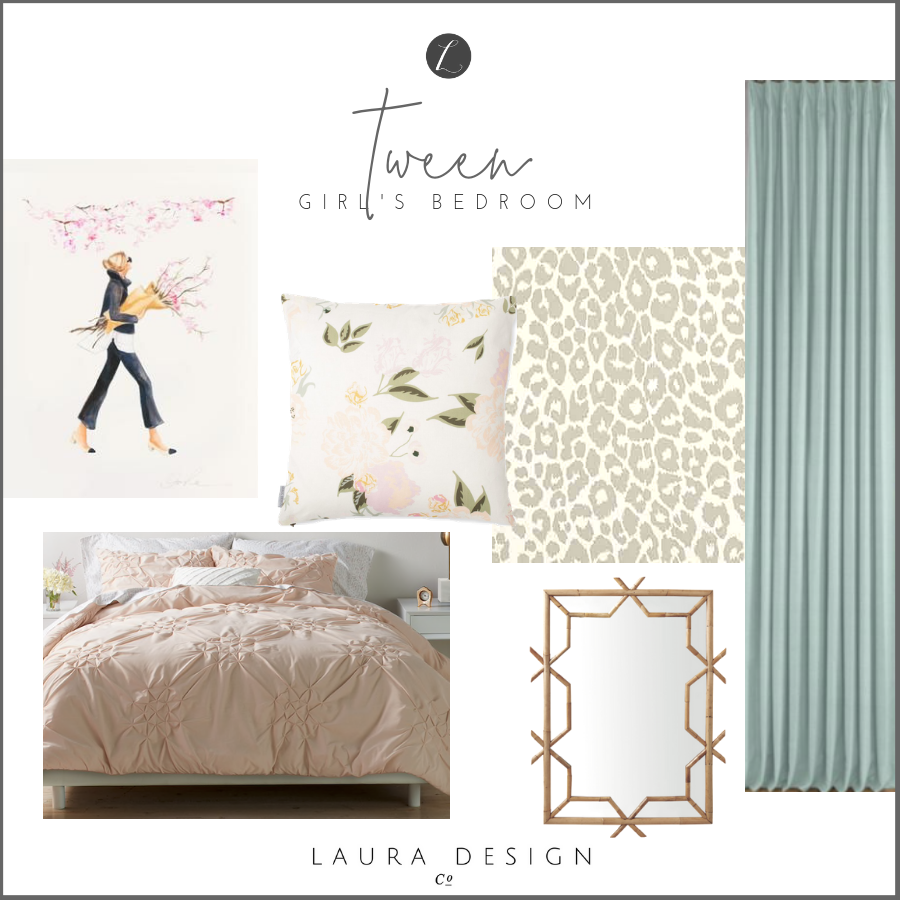 Tween girls bedroom design- One Room Challenge by Laura Design Co.