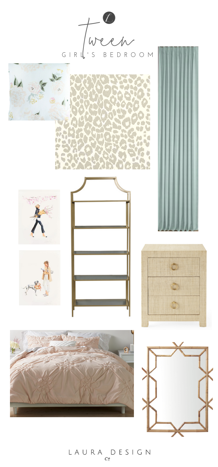 Tween girl's bedroom design- One Room Challenge by Laura Design Co.