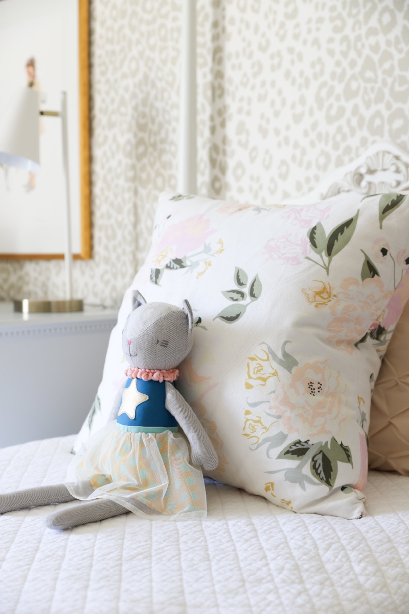 Target Pillowfort Kids Plush Cat Doll - Tween Girls Bedroom Design by Laura Design Co., Photo by Emily Kennedy