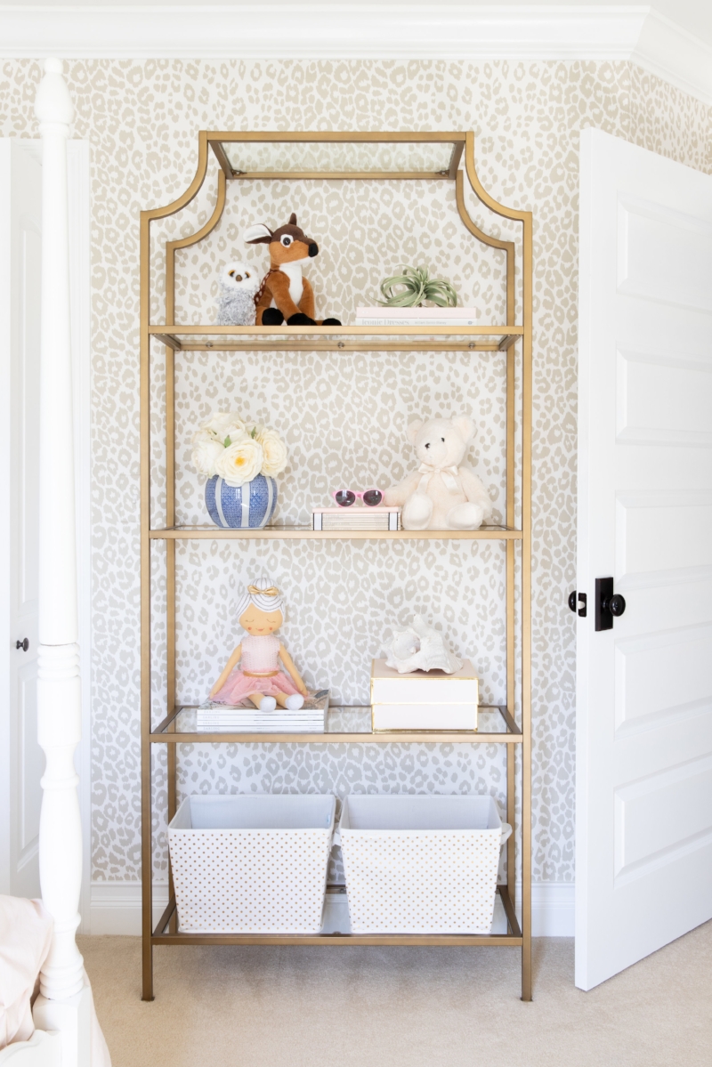 Bookcase Styling - Tween Girls Bedroom Design by Laura Design Co., Photo by Emily Kennedy