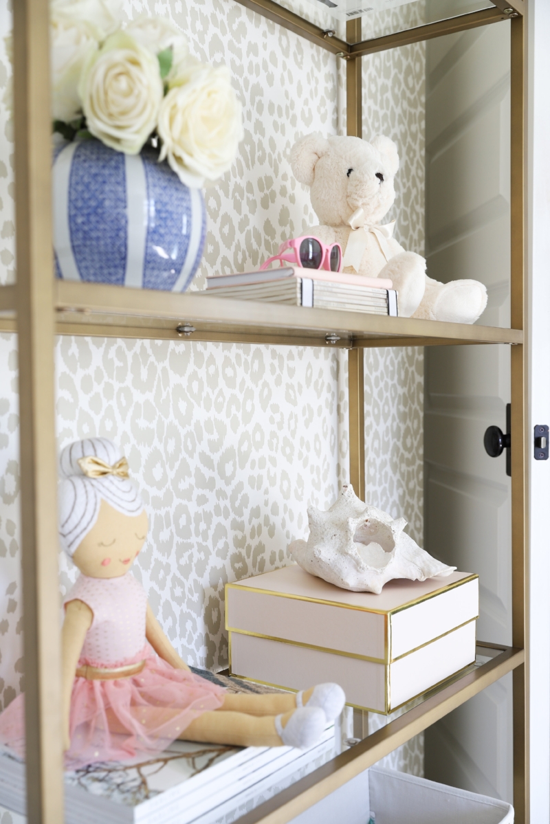 Bookcase Styling- Tween Girls Bedroom Makeover, One Room Challenge Interior Design by Laura Design Co., Photo by Emily Kennedy