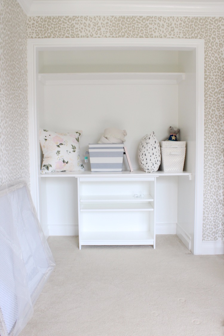 Reading nook in closet, girls room- Laura Design Co. One Room Challenge