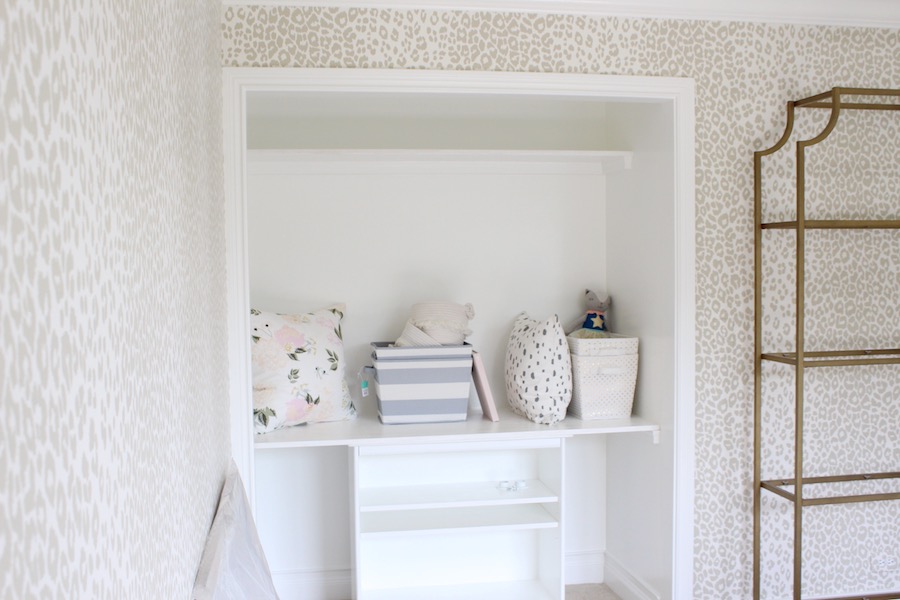 Reading nook in closet, girls room- Laura Design Co. One Room Challenge