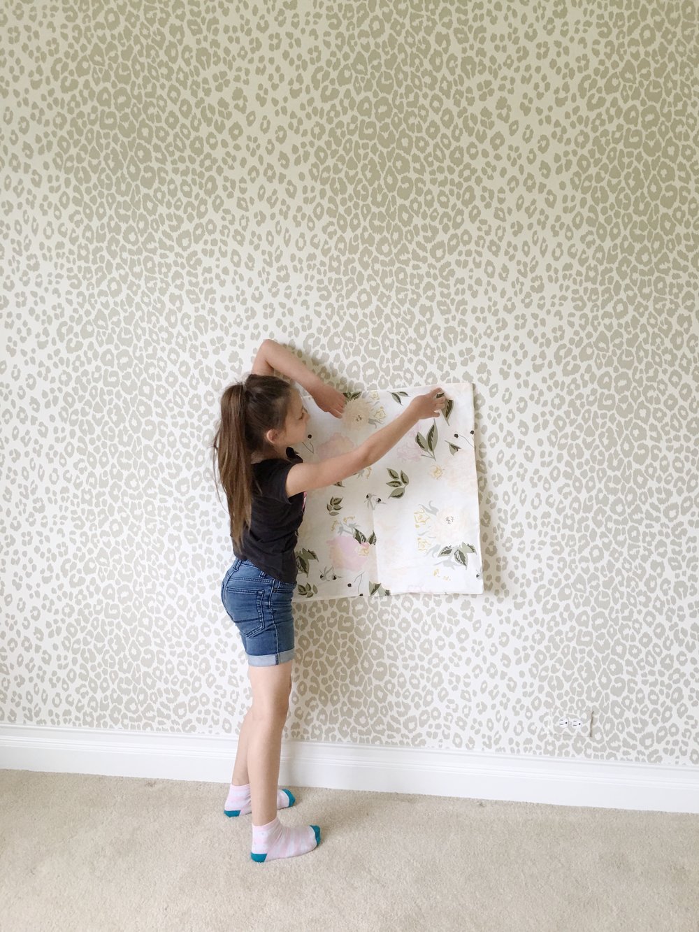 Schumacher Iconic Leopard Wallpaper- Tween Girls Room One Room Challenge | Laura Design Co.